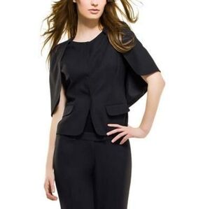Leon Max Black Cape-Sleeve Wool Jacket sz0